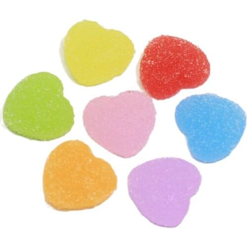 Cute Colorful Pvc MAterial Sweet Candy Heart Beads Cheap Price One Bag Mix Colors for