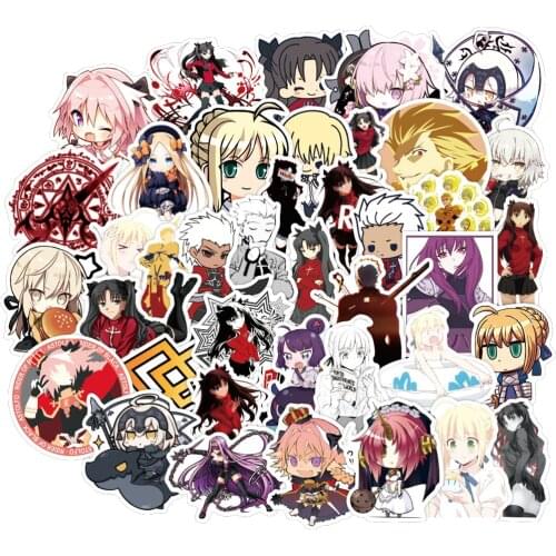 10/50PCS Anime Fate Stay Night Sticker for Stationery Decal Pegatina Skateboard Laptop Guitar Cute Cartoon Waterproof Stickers