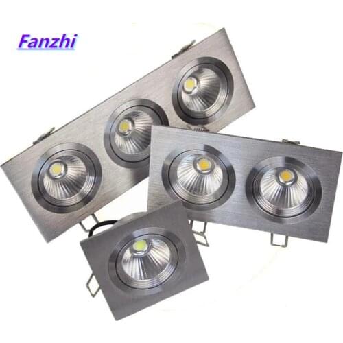 Super Bright LED Recessed Ceiling Lamp Square Downlight COB 7W 12W 24W 36W LED Spot light decoration led light AC 110V 220V