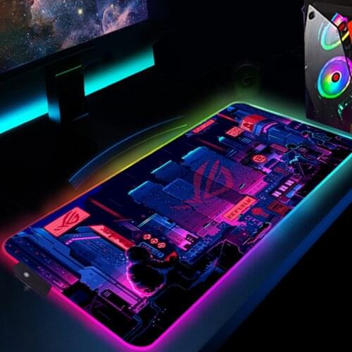LED Mousepad ASUS ROG Gaming Mouse Pad 900x400 Large Keyboard Rubber Speed Desk Accessories Computer Rug Laptop Carpet CS GO Mat