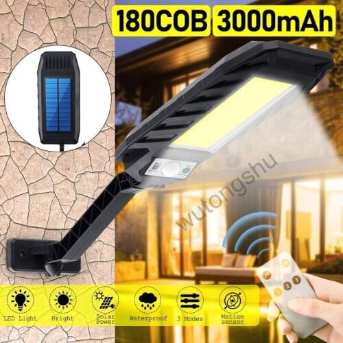 180 COB Remote Control leds Solar Lamp Light For Outdoor Garden street Wall Yard flood Security Lighting With Adustable Angle