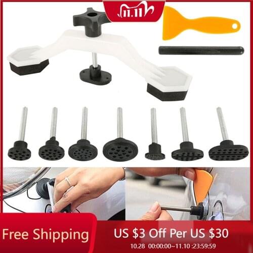 Universal Car Dent Repair Body Damage Fix Tool Pulling Bridge Puller Dent Removal Glue Tabs Hand Repair Tools Kit Paintless