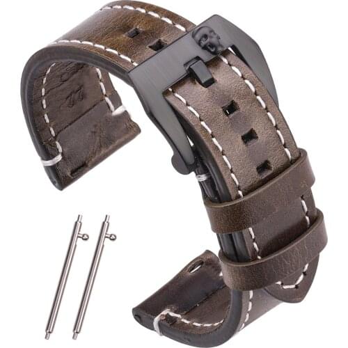 Cowhide Watch Strap 7 Colors Women Men Genuine Leather Vintage Watch Band 18mm 20mm 22mm 24mm Watch Accessories