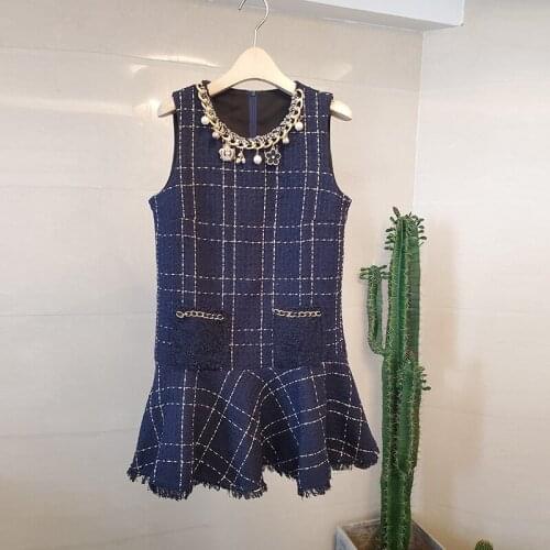 2020 Spring Women Sleeveless Luxury Gold Tank Dress