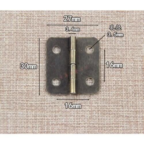 01Hardware supplies 1.2-inch small hinge packing box opening and leveling hinge gift box hinge iron loose leaf inside the wooden