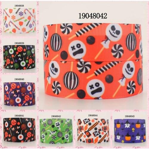 10yards -different sizes -cute candy Halloween ribbon printed Grosgrain ribbon 19048038