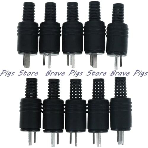 10pcs 2 pin din male plug hifi loudspeaker audio connector for speaker Plastic & Metal