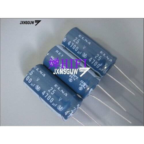 10PCS ELNA RE3 25V4700UF 16X31.5MM Dark audio Aluminum electrolytic capacitors 4700uF/25V 85 degrees 4700UF 25V