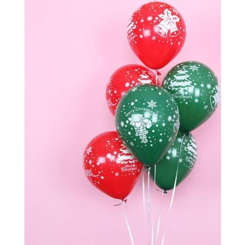 Party Layout 10 Inch 10Pcs Xmas Decor Fashion Balloon Round Shape Red/Green Decoration Accessories Christmas Balloons Latex