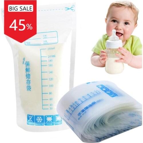 10 PC Baby Food Storage Breast Milk Storage Bags To Store Milk Bag 250ml PBA free safe Baby Food Storage Feeding