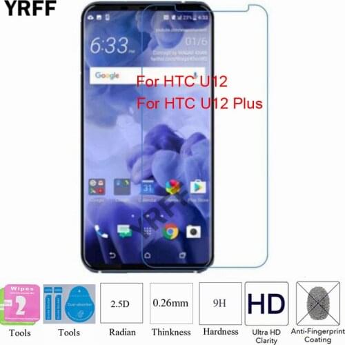 2PCS For HTC U12 Plus 2.5D 0.25mm 9H Tempered Glass Screen Protector Protective Film For HTC U12 Plus Free Tools