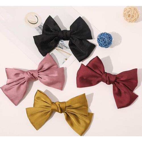 2021 Vintage Bow Clip Ties Hair Accessories Women Girls Pince Cheveux Spinki Do Wlosow Pinzas Para El Pelo Accessoire Headwear