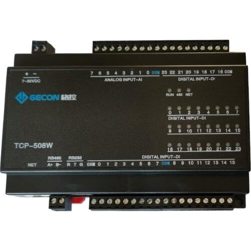 24DI switch input 8AI analog acquisition Modbus RTU&TCP Ethernet IO module RS485 232 PLC expansion board TCP-508W