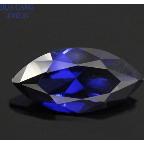 34# Blue Marquise Shape Brilliant Cut Synthetic Corundum Stone For Jewelry Size 1.5x3-8x16mm Free Shipping