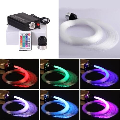 Promotion Free Shipping Rgb Color Changeable 16W LED Ceiling Star Optic Fiber Lights Kits with 0.75 150pcs 1 10pcs 2M