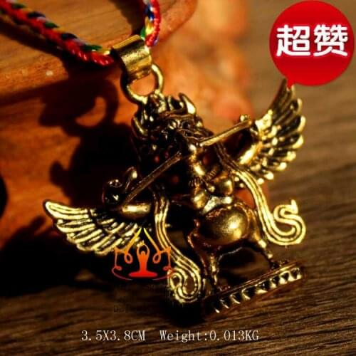 Buddha Tibet Tibetan Buddhist Gild Garuda Dhwaja Bird Statue Amulet Pendant