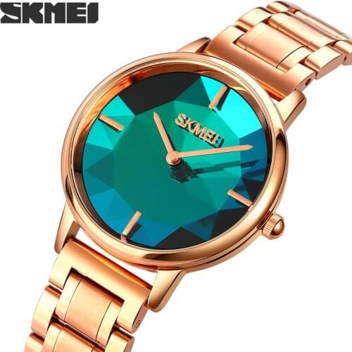 SKMEI Quartz Watch For Women Fashion Luxury Ladies Hand Clock Wristwatch Waterproof Shockproof Gold Wrist Watches Lady Gril Gift