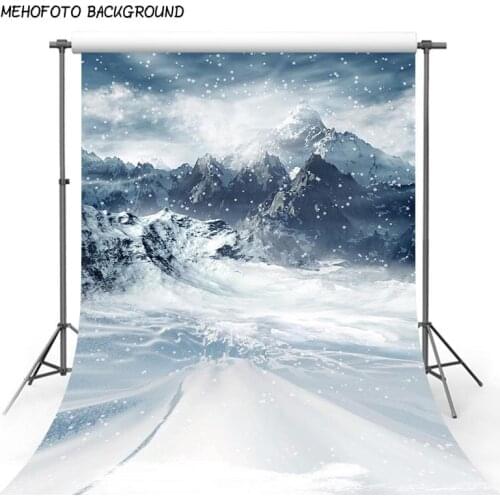 Photography Backdrops Winter 8x8ft Snow Mountains Glitter Snowflake Photo Background Cloth Nature Wedding Photography Backdrops