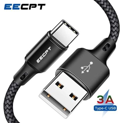 EECPT 3A USB Type C Cable for Samsung S9 S8 Fast Charging Wire Type-C Phone Charger Cable for Xiaomi Redmi Note 7 Huawei P30 P20