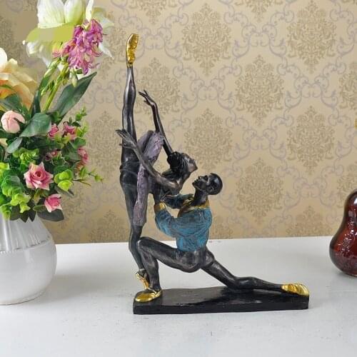 CLASSICAL BALLET DANCING COUPLE FIGURINE HANDMADE POLYRESIN BALLERINA STATUE DECOR SOUVENIR GIFT AND CRAFT ORNAMENT ACCESSORIES