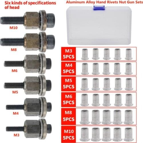 Kit Riveter Tool Accessories Mandrel Nut Replacement Simple Installation
