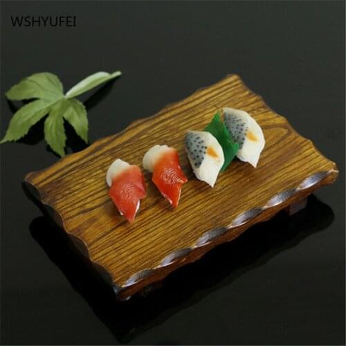Brown Rectangular Lace Sushi Table Sushi Cutlery Set Plate Personality Creative Container Japanese and Korean Cookware