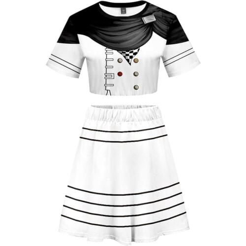 Danganronpa Kokichi Oma Cosplay Costume Kokichi Oma Top Skirt Tracsuit Two Piece Sets for Women