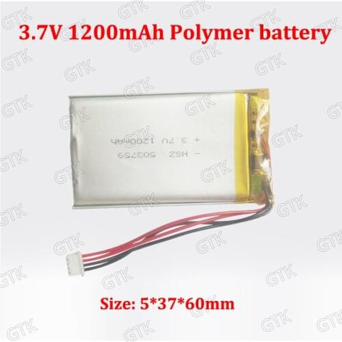 5PCS 3.7V 1200mAh Lithium Polymer battery 3.7v 1.2ah 503760 Lipo With PCB BMS for GPS Monitoring equipment Smart home appliances