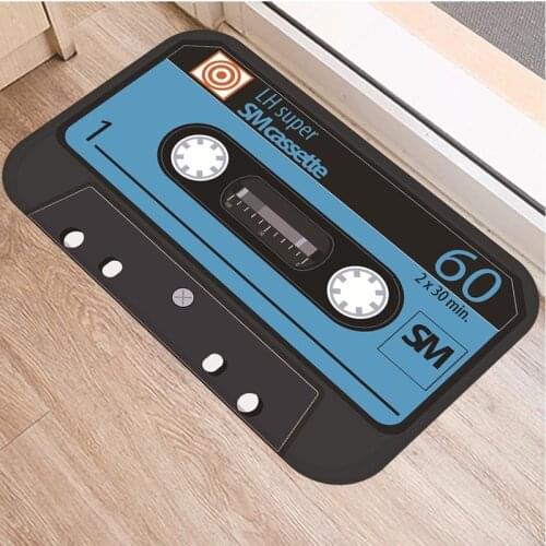 Music Tape Doormat Waterproof Retro Rugs Flannel Anti-slip Entrance Door Mats Kitchen Bedroom Floor Carpet Home Decoration