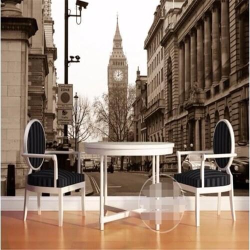 Beibehang wall papers home decor custom mural London Big Ben city street painting photo 3d wall murals wallpaper for walls 3 d