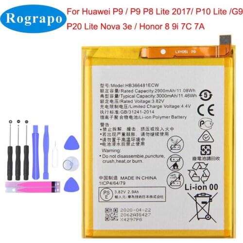 New 2020 Years 3000mAh HB366481ECW Mobile Phone Battery For Huawei GR3 2017 P8 P9 Lite (2017) PRA-LA1 PRA-LX1 PRA-LX2 PRA-LX3