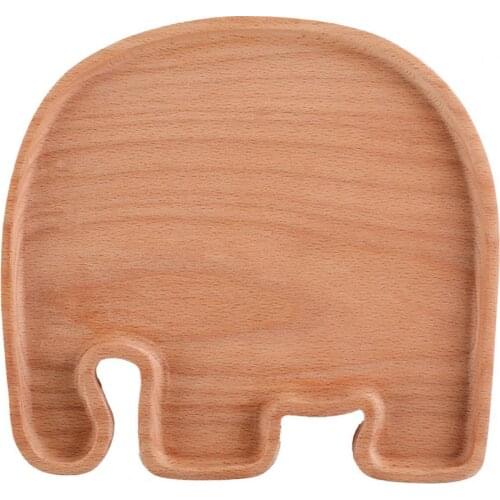 Dinner Plate Creative Animals Shape Multi-use Solid Wood Durable Kitchen Dining Tableware Children Cartoon Tray