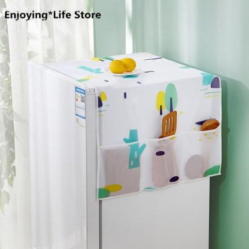 Refrigerator Dust Cover With Bag Waterproof Washing Machine Storage Organizer Dustproof Hanging Bag Home Bathroom Accessories