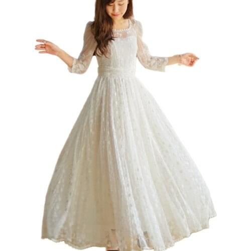 Robe Femme Ete 2020 Sexy Hollow Out White Lace Long Dress Women Dresses Evening Party