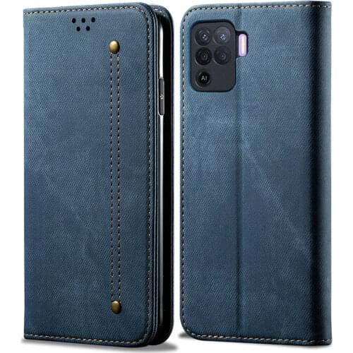 For OPPO Reno 5 Lite Protective Case Luxury Solid Leather Card Slot Wallet Skin Funda Reno5 Lite Case Reno 5 Light F Phone Cover