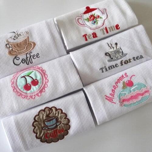 1pc 50x70cm Embroidered Tea Towel Cotton Coffee Napkin Kitchen Towel Photo Background Decoration Ins Hot