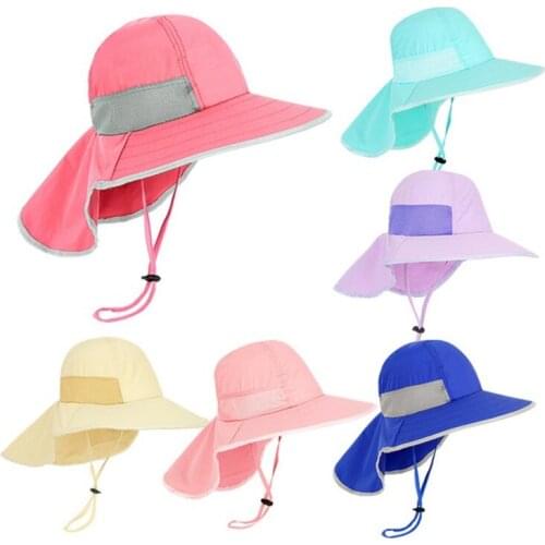 Wide Brim Children Sun Hat Kids Bucket Cap Summer Beach Girls Travel Outdoor Cute Dinosaur Boy Casual Sun Hats