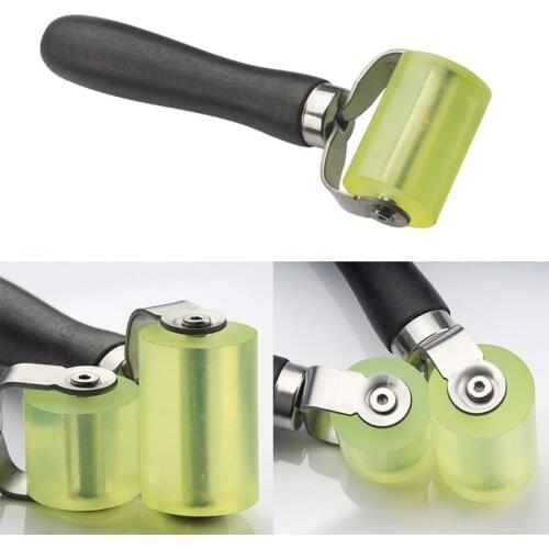 Car Sound Insulation Construction Tools Black Wooden Handle Yellow Silicon Roller for Car Home Insulation Mat Installation Use