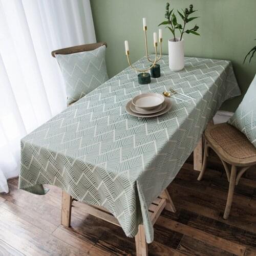 Modern Minimalist Home Square Coffee Table Dining Table Cloth Wave Pattern Cotton And Linen TV Cabinet Waterproof Tablecloth