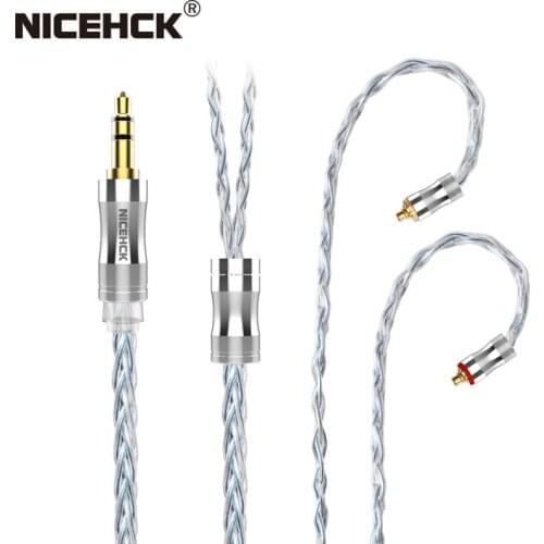NiceHCK C8s-3 Upgrade Wire 8 Core Silver Plated Copper 3.5mm/2.5mm/4.4mm MMCX/NX7/QDC/0.78 2Pin Earbud Cable for CIEM MK3 Mojito