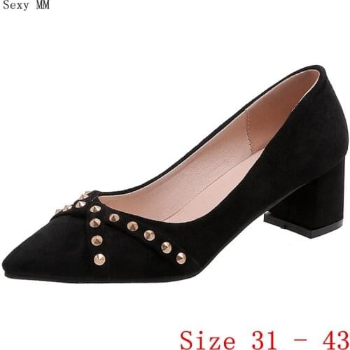 Pumps Women Oxfords Career Shoes High Heels Woman High Heel Shoes Small Plus Size 31 32 33 - 40 41 42 43