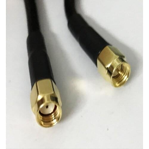 1pc RG58 cable SMA Antenna connector RP-SMA male to SMA male connector 5M Cable