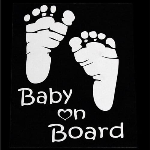 1 X Safty Sticker Baby on Board Car Decal Waterproof White Reflective Stickers