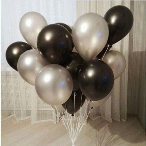 10pcs 12 Inch Gold Silver Latex Helium Inflatable Thickening Pearl Balloons Gold Black Wedding Decorations Ballon Gray Ball