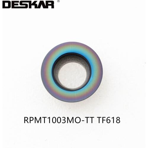 10PCS DESKAR RPMT1003MO-TT TF618 CNC Lathe Cutter Cutting Hardened steel Blades Turning Tool Machine Metal