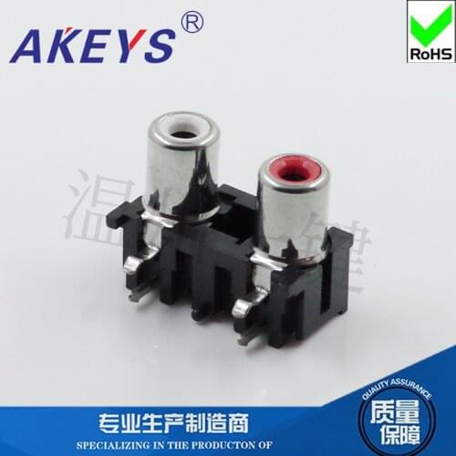 10pcs AV2-8.4-45 audio accessories AV2 hole 4-pin horizontal pin RCA seat PCB welding type audio and video seat