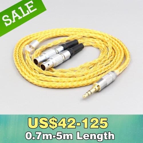 16 Core OCC Gold Plated Braided Earphone Cable For Focal Utopia Fidelity Circumaural Headphone LN007390