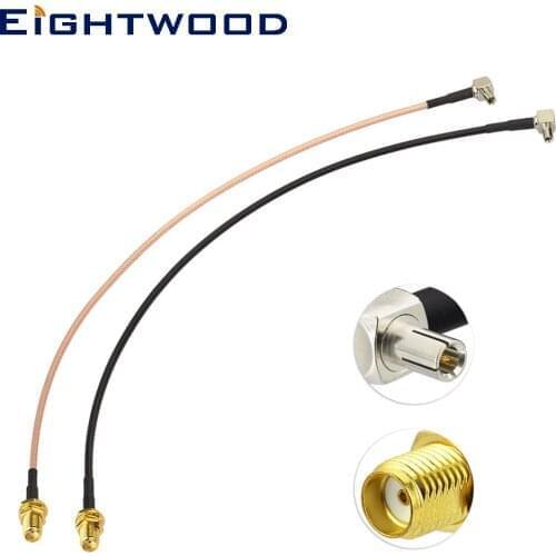 Eightwood SMA Socket Bulkhead to TS9 Pin Right Angle Extension Cable RG316,RG174 30cm For 4G LTE Antenna Huawei USB Modem 2PCS