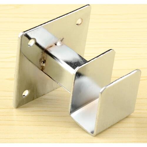 Upper Wall Square Pipe Middle Bracket Stainless Steel Square Tube Storage Rack Holder Tray 2pcs