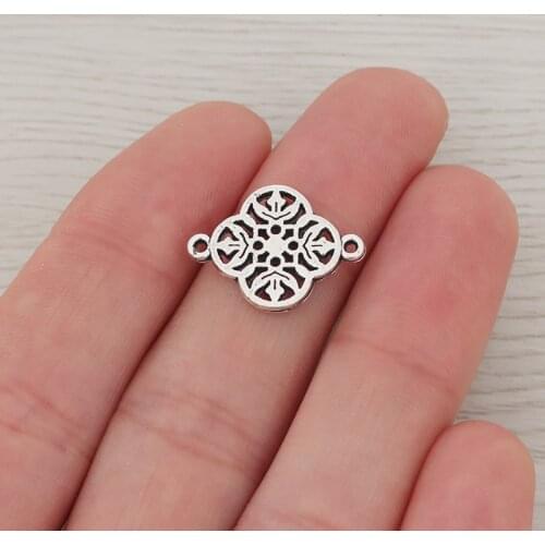 30 x Flower Connectors Charms For Jewelry Making Earrings Bracelet Accessories Craft DIY handmade Findings